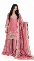 Dusty Rose Embroidered Palazzo Suit