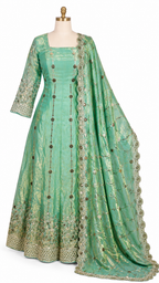 Sage Green Embroidered Anarkali Suit