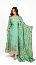 Sage Green Embroidered Anarkali Suit