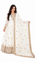 Ivory Embroidered Anarkali Suit
